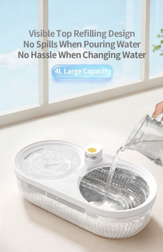 MeowMate Cat Drinking Water Fountain with Floating Design - Non-Wetting, Non-Skid, Large Capacity
